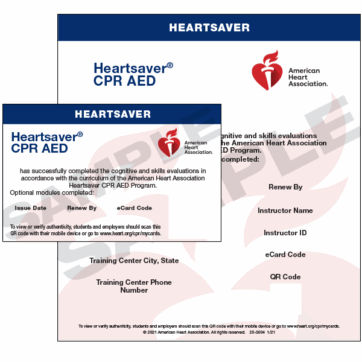 2025 HeartSaver CPR and AED eCard