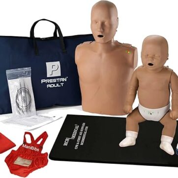 1X TRAINING KIT: 1 AED Trainer, 1 Adult & 1 Infant Manikins with Feedback (Dark Skin)